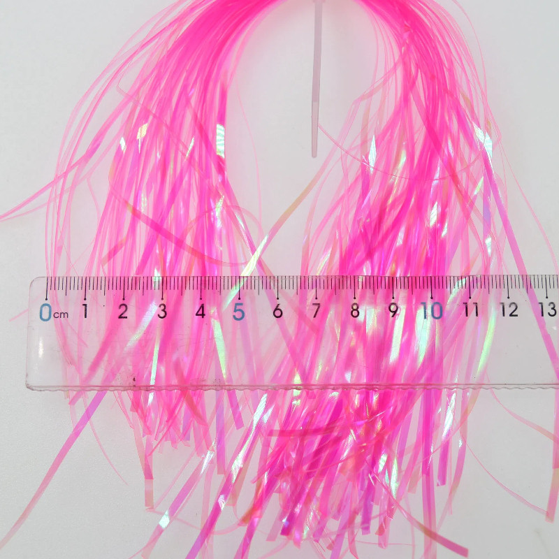2 มม.ปีกน ้ ําแข ็ งมุกแบน Flashabou Tinsel Krystal Streamer Tube Fly ผูกวัสดุ