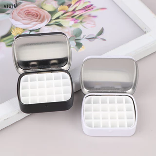 [VI] แบบพกพาเปล่าสีน้ําดีบุกกล่อง 12/24 กริดสีน้ําสี Palette Travel Paing ถาดสีอุปกรณ์ศิลปะ TH