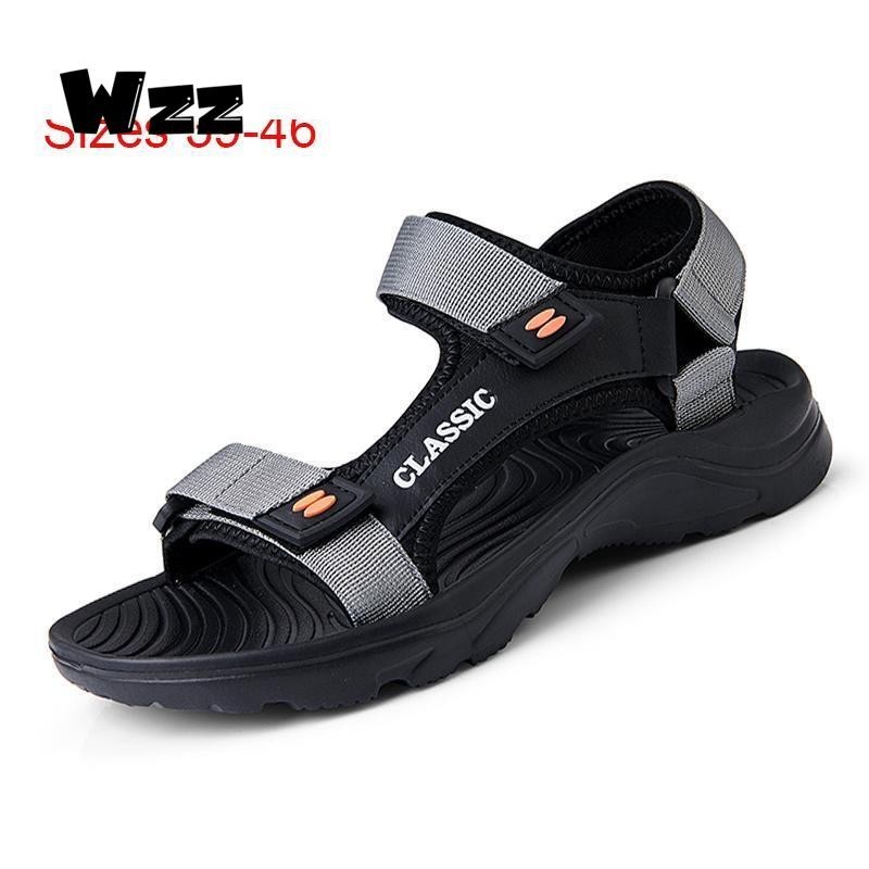 WZZ รองเท้าแตะผู้ชายกันลื่น ระบายอากาศ ทนต่อการสึกหรอ พื้นหนา ใส่สบาย สําหรับชายหาดและสวนชาย