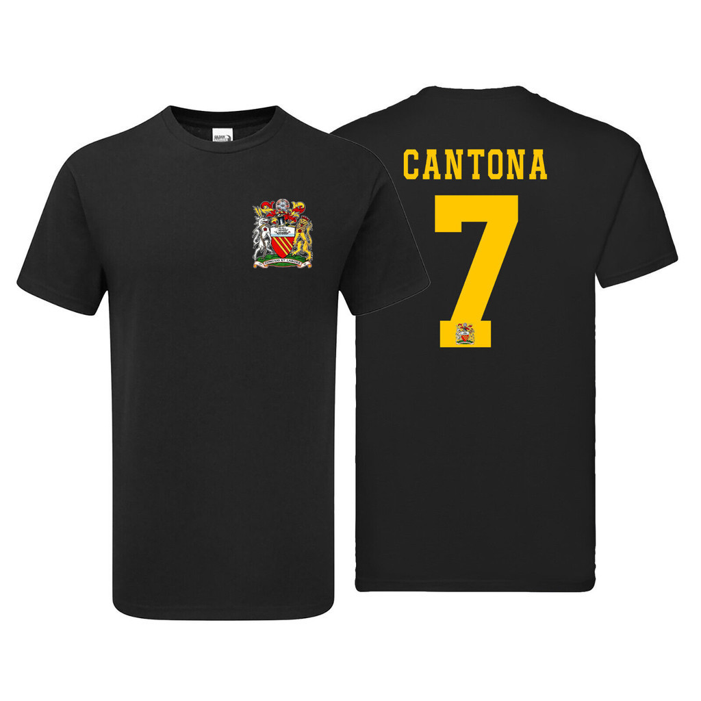 Eric Cantona 7 KIT Tshirt Mens & s Fanmade สินค้า (ทอง)