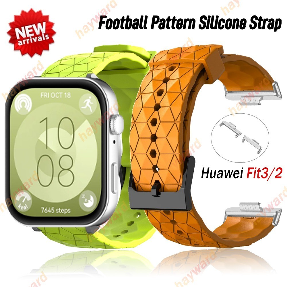 รูปแบบฟุตบอลสายนาฬิกาซิลิโคนสําหรับ Huawei นาฬิกา Fit 3/Fit4/4pro สายคล้อง Smartwatch สายรัดข้อมือกีฬาสําหรับ Huawei นาฬิกา Fit 3 สร้อยข้อมือ