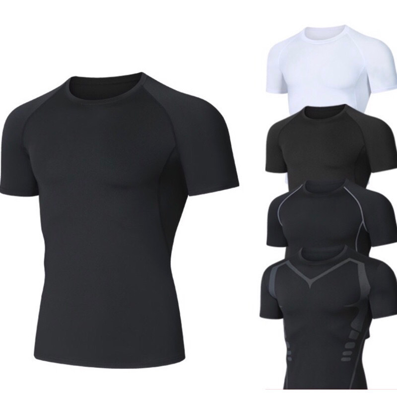 AD  เสื้อรัดกล้ทมเนื้อแขนสั้น กระชับกล้ามเนื้อ Coolmax เสื้อออกกำลังกาย [กทม. พร้อมส่ง]