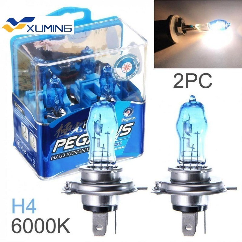 Xm-2pcs H4 100W 6000K 3000LM แสงสีขาว Super Bright รถ HOD โคมไฟฮาโลเจนไฟหน้าอัตโนมัติ