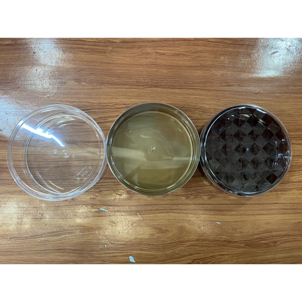 BP กล่องใส่คุ้กกี้ กล่องใส่ขนม กล่องพลาสติกทรงกลม สีใส สีทอง สีชา รหัส C-1358 , C-1107 จำนวน 24-36 ใบ