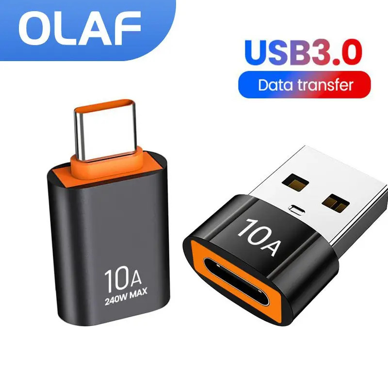อะแดปเตอร์ USB3.0 ถึง Type C Fast Charging Connector ประเภท C ชาย USB หญิง Converter otg 10A สําหรับแล็ปท็อปสมาร์ทโฟน USB-C otg