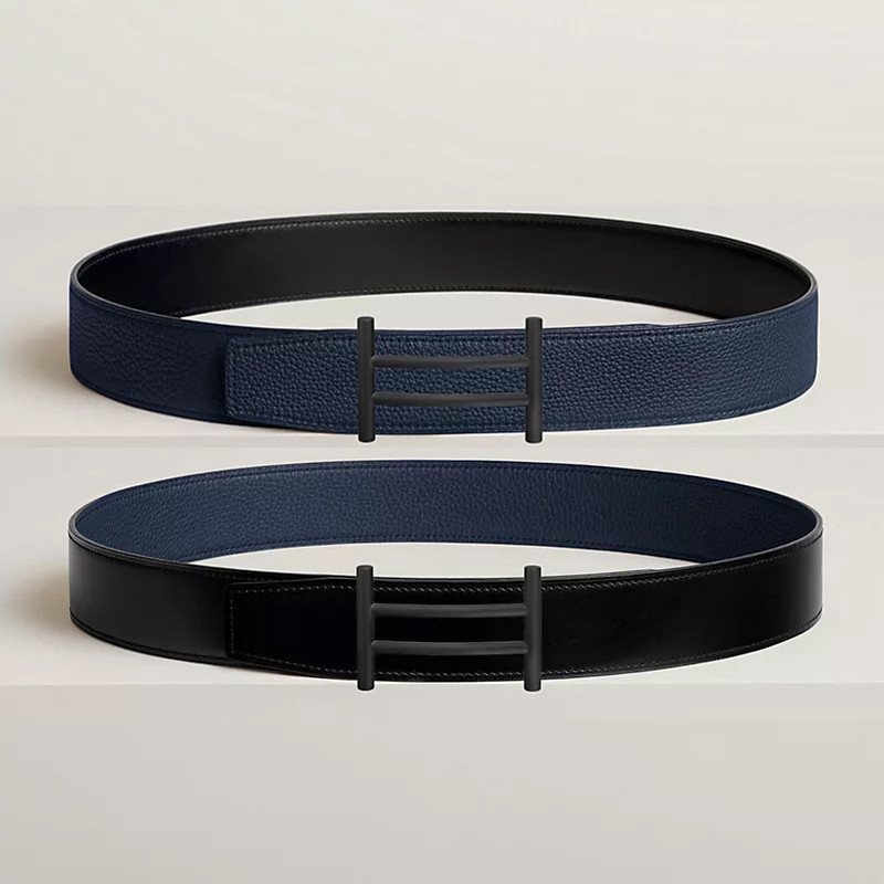 หัวเข็มขัดไรเดอร์คุณภาพเกรดสูงสุด & Reversible Noir / สายหนัง Bleu Nuit 38 mm