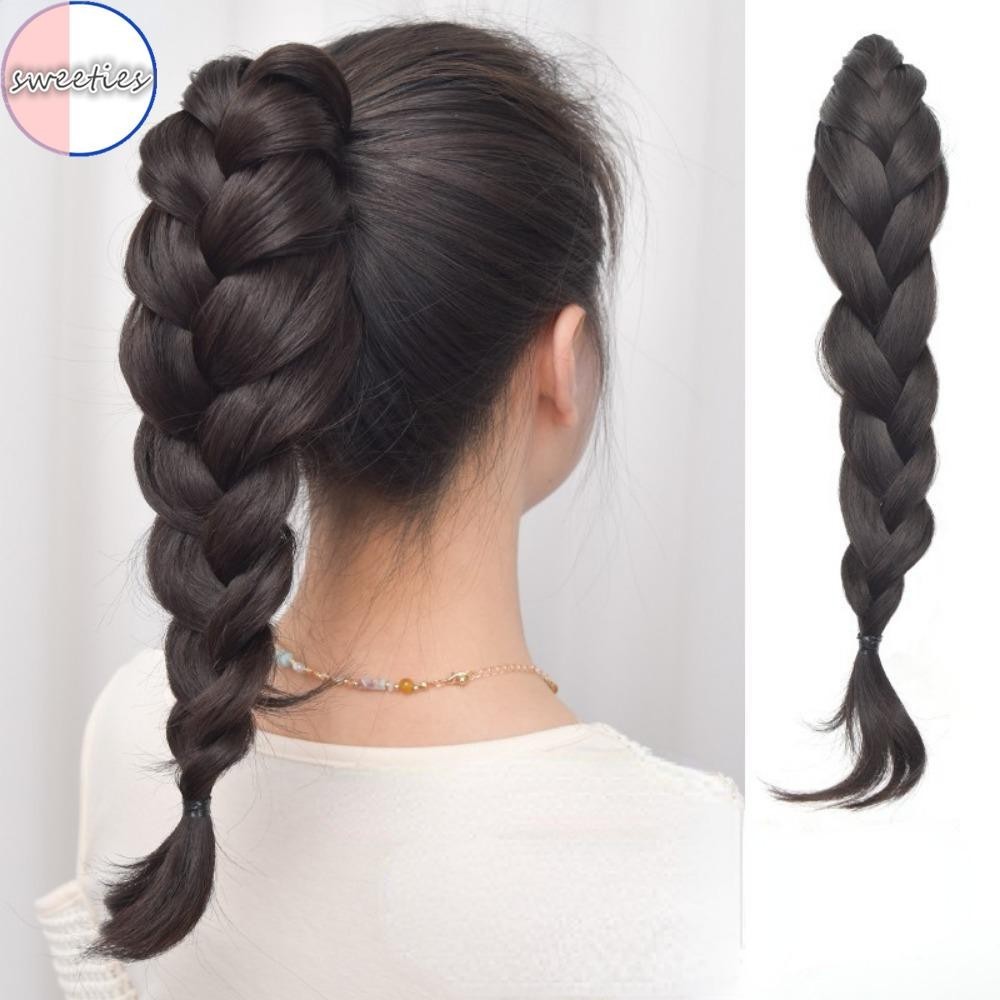 แฟชั่นสไตล์จีนใหม่ผมหยิกยาวผมหางม้าสูง Grabber Twist Braid ผมเทียมธรรมชาติ