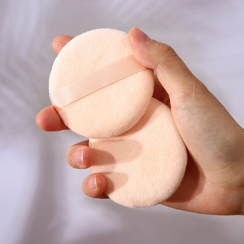 พัฟแต่งหน้าทรงกลมพร้อมริบบิ้นแป้งฝุ่น Applicators รูปที่ 6