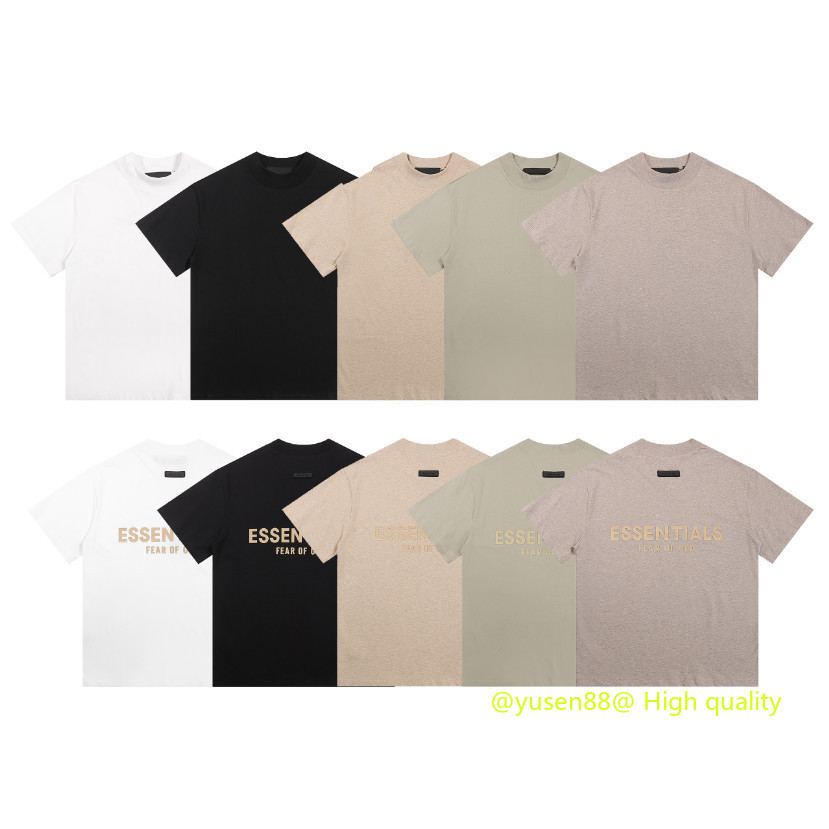 Ready Stock *** hot ** Cloud Series สินค้าใหม่ FEAR OF GOD Double Line ESSENTIALS เสื้อยืดแขนสั้นคอกลม