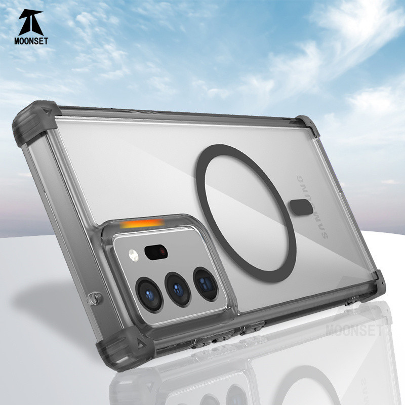 สําหรับ Samsung Note 20 Ultra Case Clear Back Magnetic กันกระแทกทหาร-เกรดป้องกัน Air-Guard มุม Slim บางฝาครอบโทรศัพท์