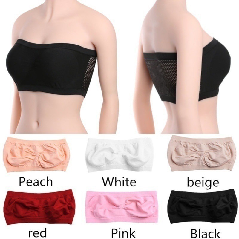พร้อมส่ง ไม่มีสายหนัง tube tops bra ชุดชั้นในสุภาพสตรีเซ็กซี่ ชุดชั้นใน ระบายอากาศ สวมใส่สบาย ไม่มีแผ่นฟองน้ำ