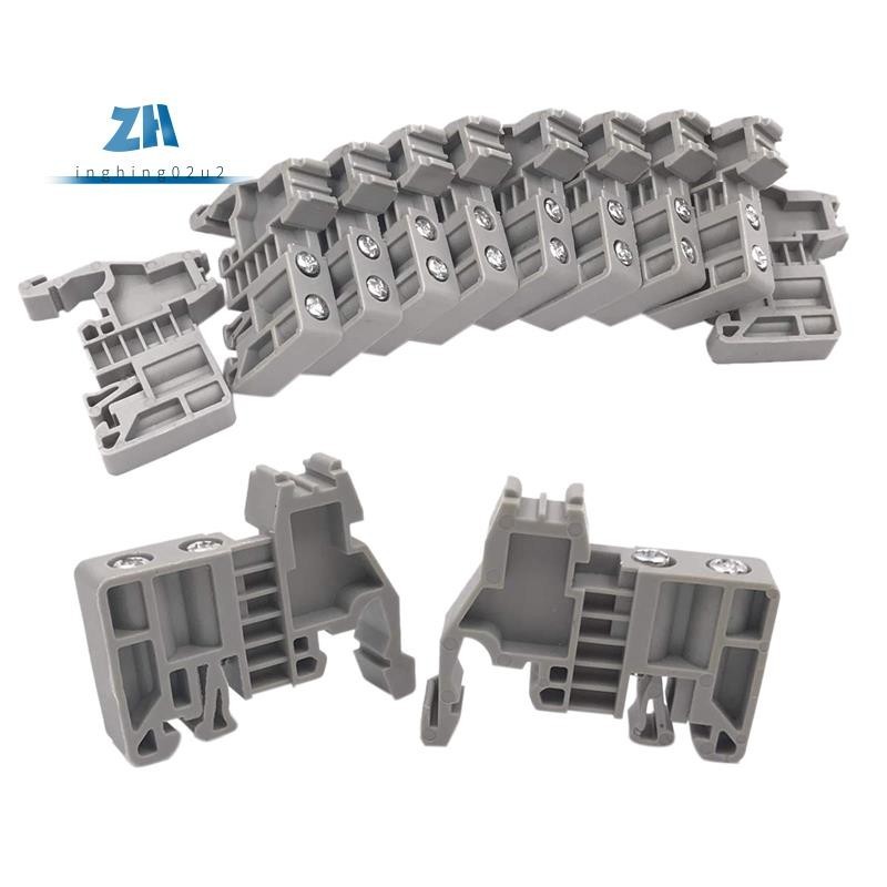 E/uk Din Rail Terminal Blocks End Stopper Bracket สีเทา,ขั้วต่อบล็อกขั้วต่อ (แพ็ค 100 ชิ้น)