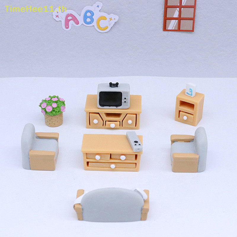 Timehee บ้านตุ๊กตา เฟอร์นิเจอร์ขนาดเล็ก เก้าอี้โซฟา เก้าอี้ DIY ของตกแต่งตุ๊กตา TH