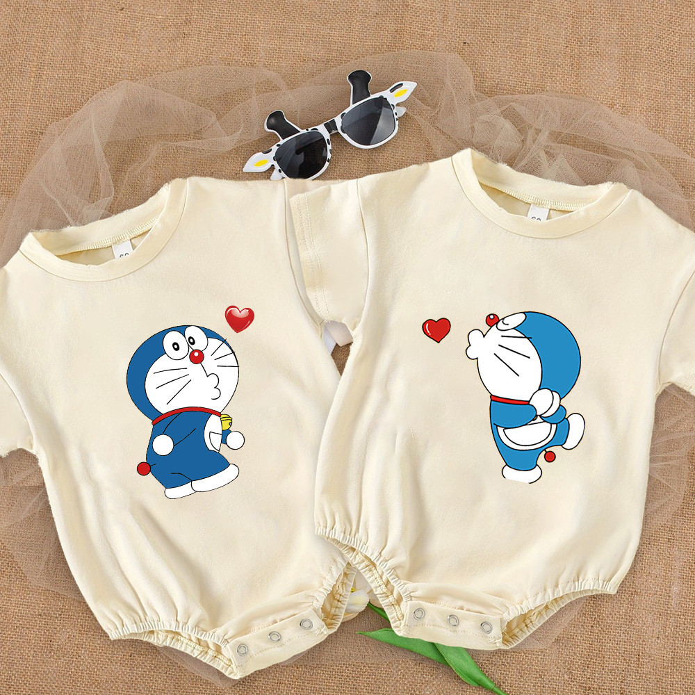 โดราเอมอนพิมพ์เด็กฟอง ชุดรอมเปอร์ ทารกแรกเกิดฤดูร้อนขนาดใหญ่บอดี้สูทเด็กวัยหัดเดินขนาดใหญ่ เจ ผู้ตัดสิน ทารกอาบน้ําของขวัญ