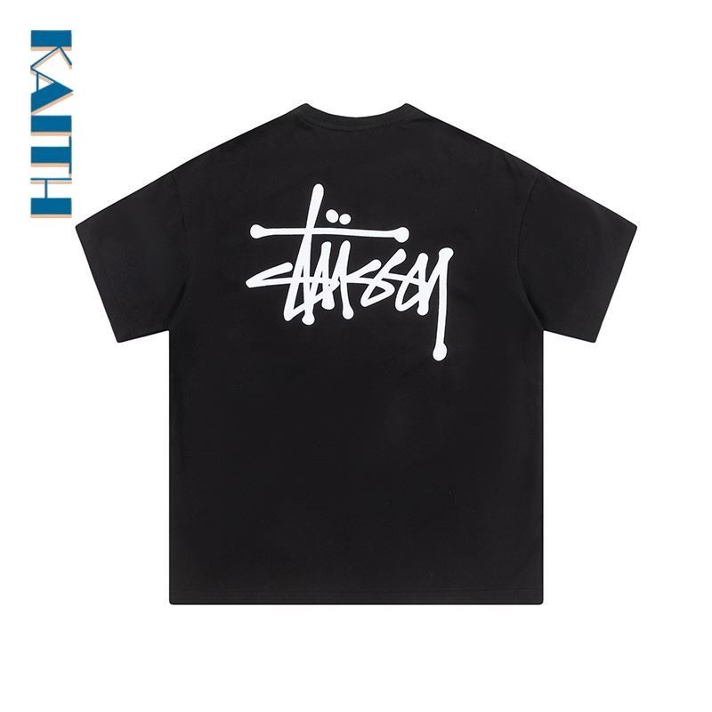 #T8 ผ้าฝ้ายเกาหลีคู่ Hand Drawn โลโก้ตัวอักษรก่อนและหลัง Plus ขนาดกราฟิก Tee Vintage Unisex Streetwear Crewneck ยอดนิยมเสื้อยืดสําหรับชาย