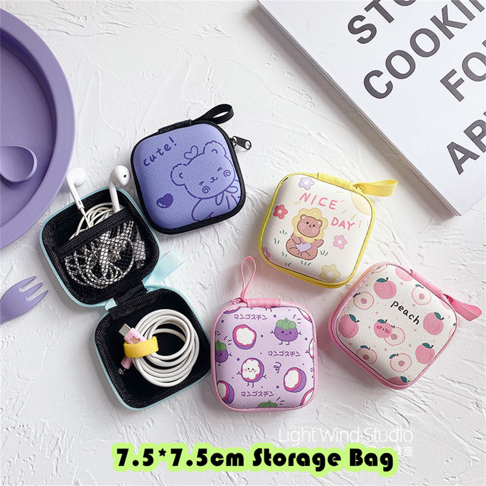 In Stockx7.5*7.5 ซม.กระเป๋าใส่เหรียญกระเป๋าสตางค์กระเป๋าเก็บหูฟังอินเทรนด์Tinplateกระเป๋ากระเป๋ากุญแ