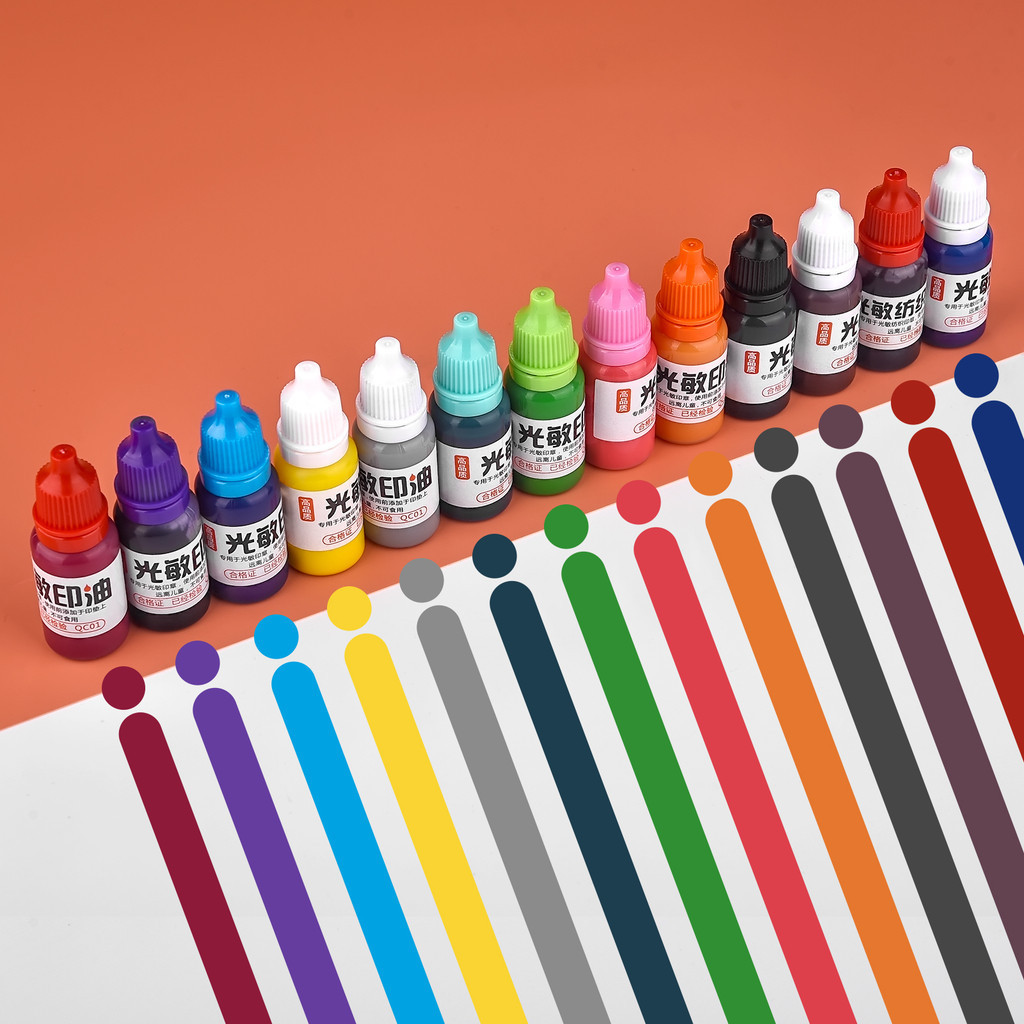10ml หมึกเติมหมึกสีหมึกไม้แสตมป์แสตมป์น้ำมันงานแต่งงานตัดทำแสตมป์สำนักงานอุปกรณ์การเรียน