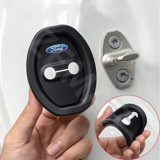 4 ชิ้น Ford ซิลิโคนล็อคประตูรถฝาครอบป้องกันประตูล็อคโช้คอัพเงียบอุปกรณ์เสริมสําหรับ Ford Ranger Raptor Everest Fiesta Focus Mustang Escape Ecosport STI