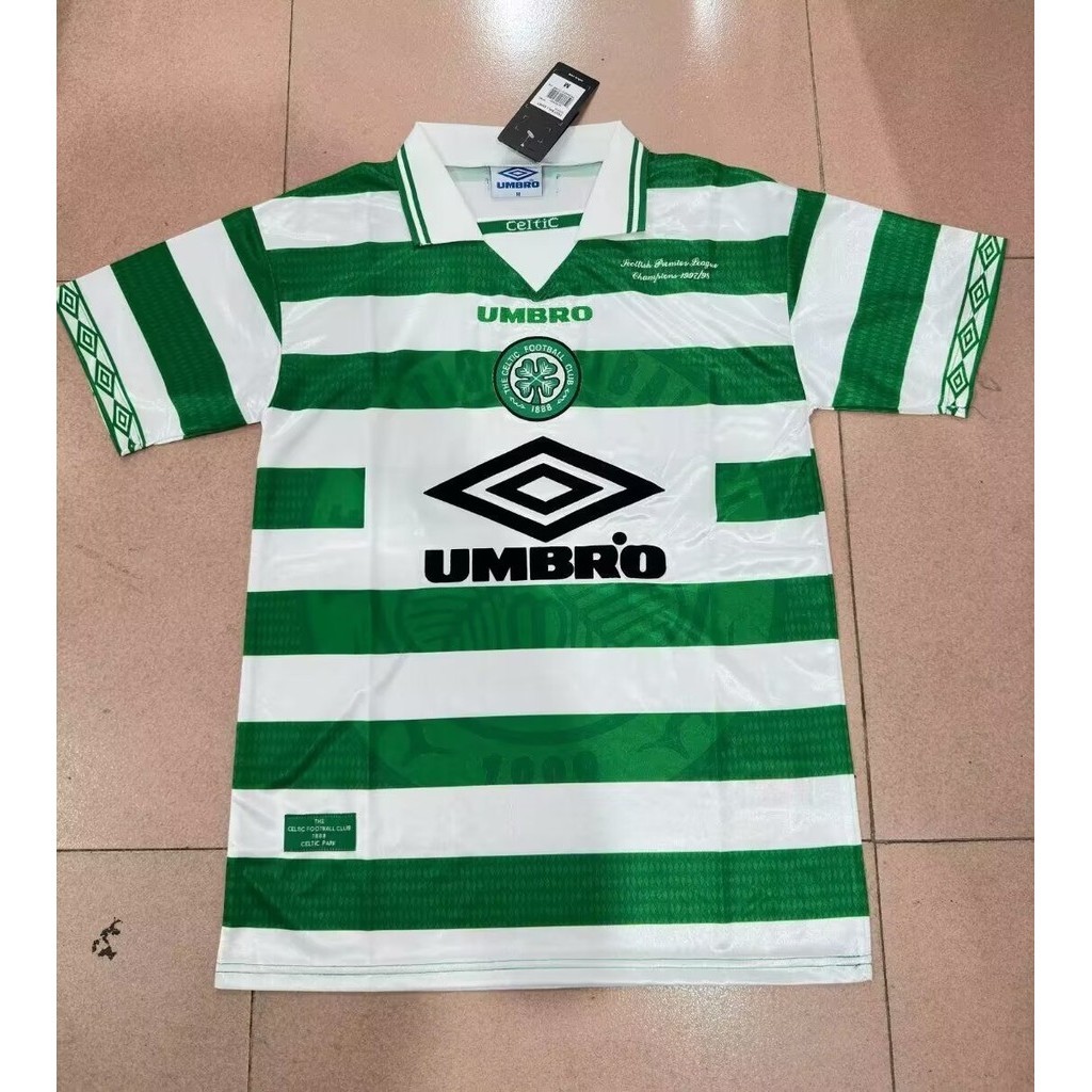 9799 เสื้อฟุตบอลย้อนยุค Celtics home AAA + เสื้อฟุตบอลแขนสั้นคุณภาพสูง
