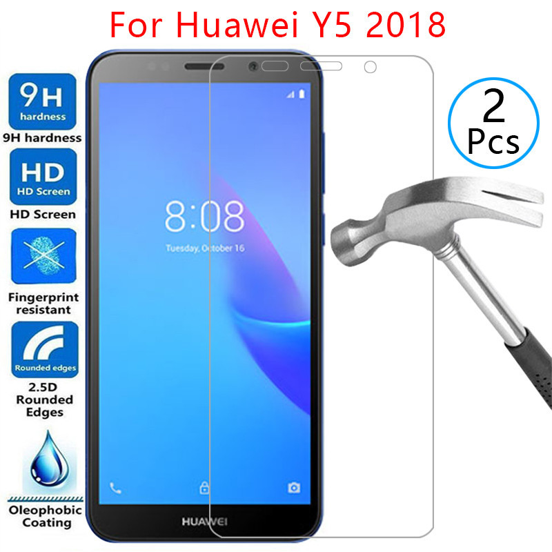 กระจกนิรภัยป้องกันหน้าจอสําหรับ huawei y5 lite 2018 กรณีพรีเมี่ยมฝาครอบบน y 5 5y diet y5lite y5prime