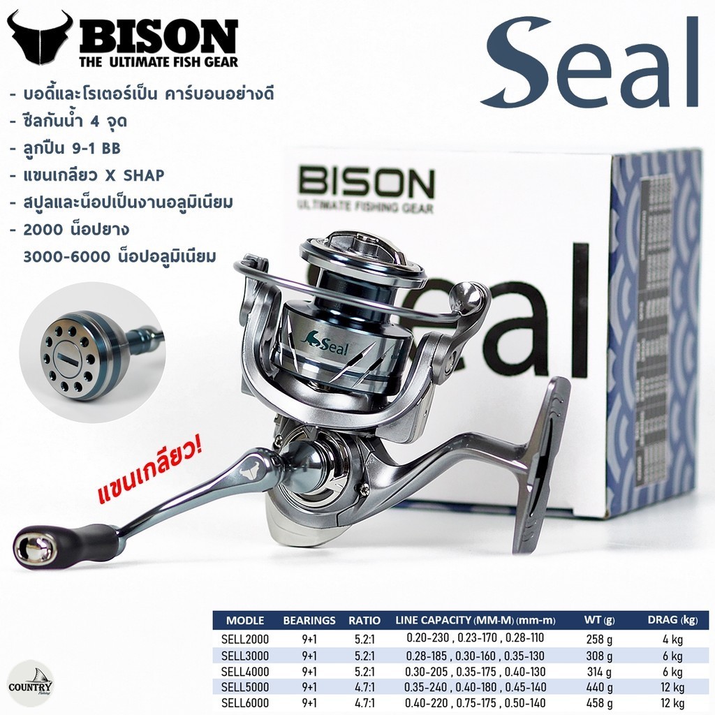 รอกตกปลา BISON SEAL 2024 รอกสปินนิ่ง ไบสัน ซีล  ระบบแขนเกลียว