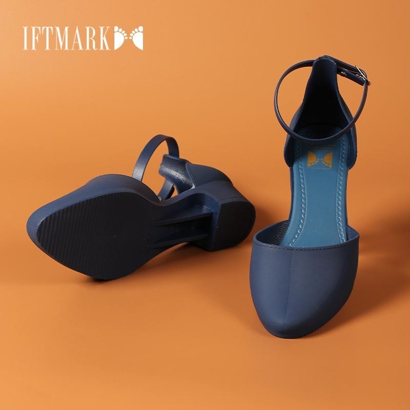 IFTMARK รองเท้าส้นเตี้ยหัวแหลม รองเท้าส้นเตี้ยรัดส้น ส้นเตารีด แบบซิลิโคน ยืดหยุ่น ไม่กัดเท้า ใส่สบาย[ส่งเร็วพิเศษ] - รูปที่ 3