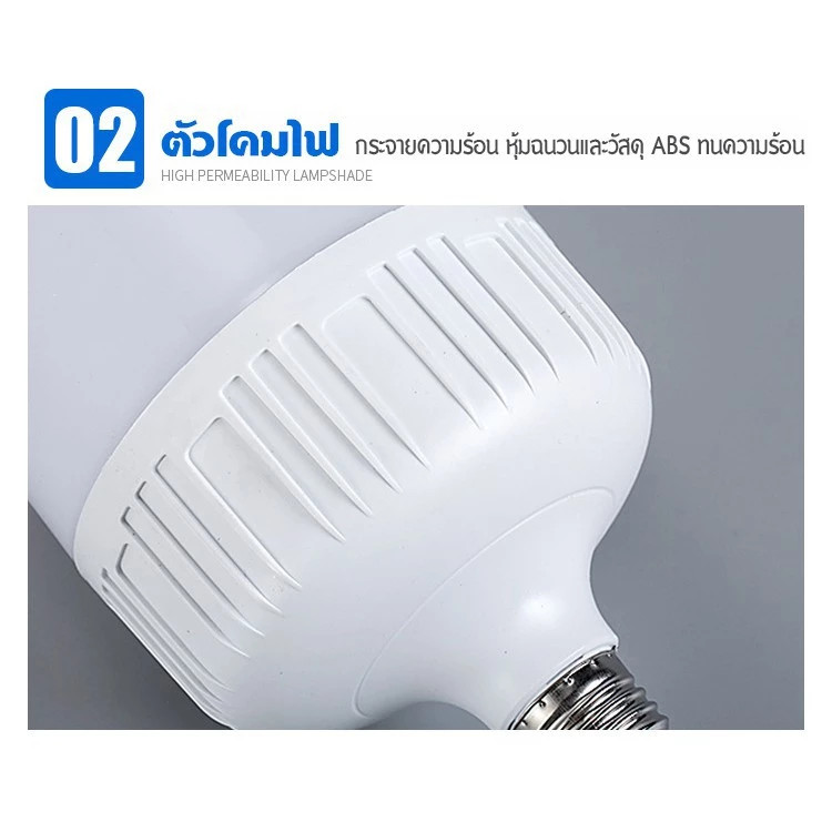 หลอดไฟ led 20W/30W/60W/80W/100W/120W/200W หลอดไฟ e27 LED Bulb Light - 4