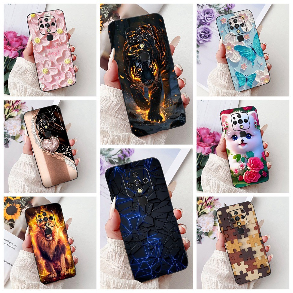 Tecno Camon 16 กรณี CE7j แฟชั่นผีเสื้อดอกไม้น่ารักการ์ตูนแมว Cool ตลกเคสโทรศัพท์ Tecno Camon 16 ฝาคร