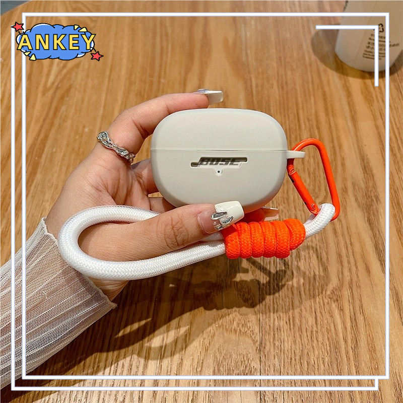 for Bose Ultra Open Earbuds Case Protective Nylon Lanyard Soft Cover Headphone Shells Washable Housing Anti Dust Sleeve Hand Rope Strap Accessories