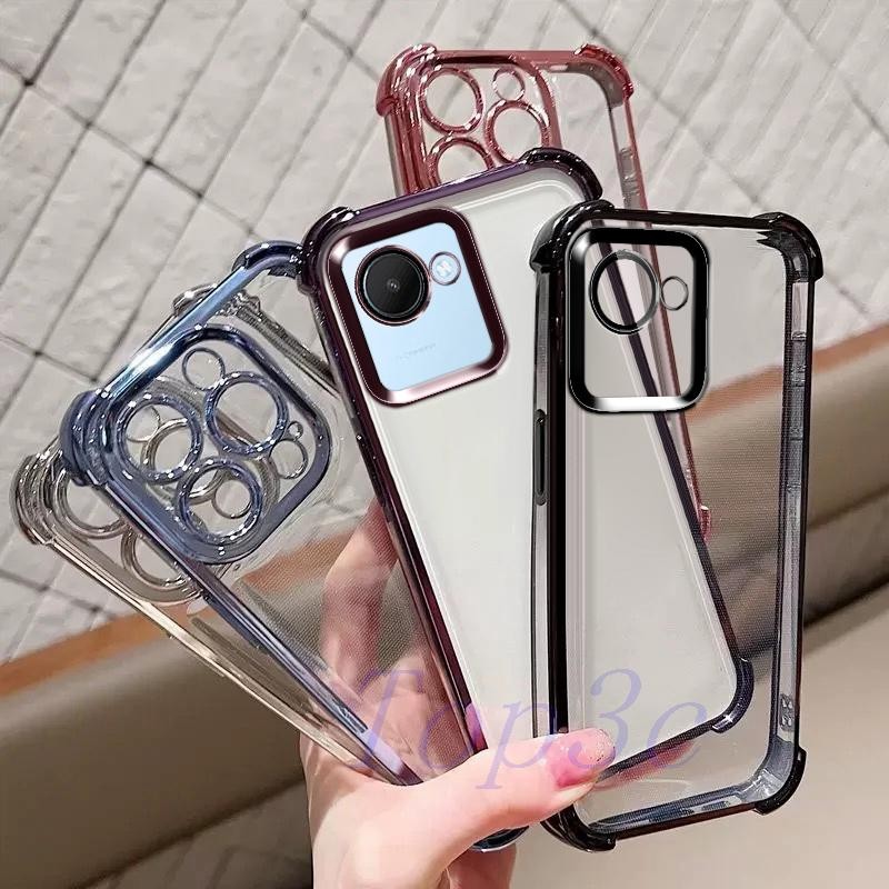 เคส Realme C30 C30S เคสโทรศัพท์โปร่งใสสี่มุมป้องกันการตก รูปที่ 2