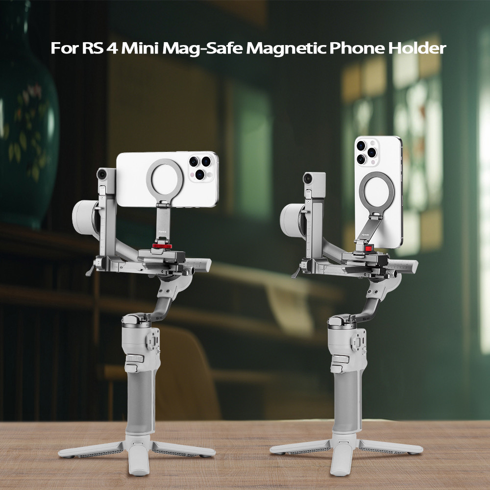 สําหรับ DJI RS4 Mini Cold Shoe Design Adapter สําหรับโทรศัพท์ Android สําหรับ iPhone 16 15 14 Magsafe ที่วางโทรศัพท์แบบแม่เหล็ก