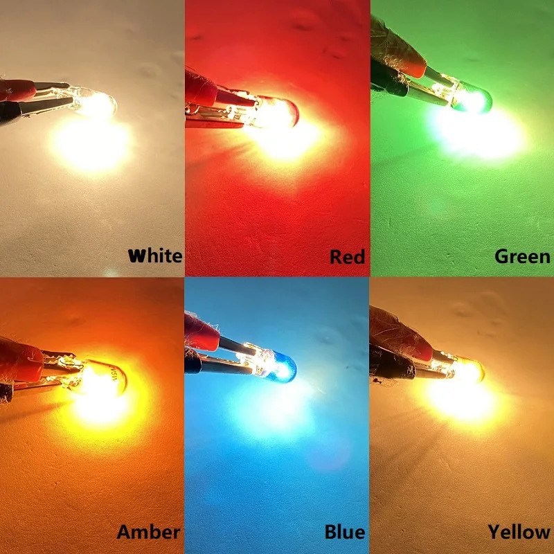 10 ชิ้นสีขาว T10 W5W 501 194 ชัดเจนสัญญาณโคมไฟแก้ว 12V 5W สีขาวอบอุ่นสีแดง BlueSingle Filament รถหลอดไฟอัตโนมัติ - รูปที่ 5