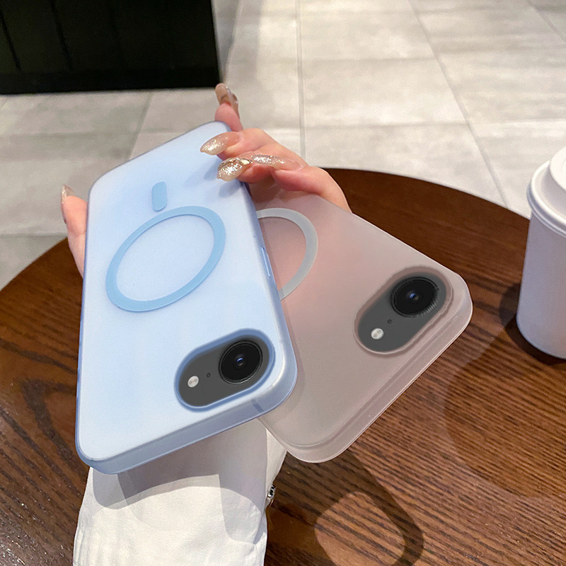 สีทึบโปร่งใสบางเฉียบ Anti Drop แม่เหล็กดูดขนาดใหญ่รูเคสโทรศัพท์เหมาะสําหรับ IPhone 16E 11 12 13 14 15 16 PRO MAX X XR 7 8 Plus - รูปที่ 2