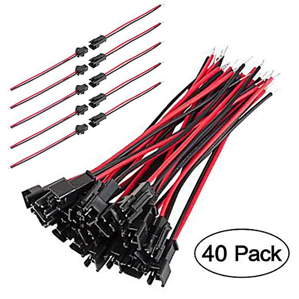 [มีสต๊อก] ขั้วต่อ JST SM 2-Pin เกลียวนอก จำนวน 40 ชิ้น สำหรับต่อสายไฟ แผงวงจร