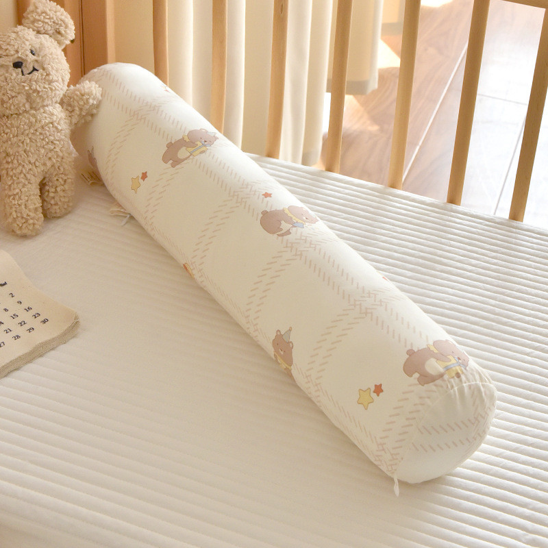 หมอนให้นมเด็กที่ผ่านการรับรอง A-Class | กันชนเปลผ้าฝ้ายและแผ่นรองนอนด้านข้าง | Hypoallergenic ซักเครื่องได้ (60x12ซม.) - รูปที่ 4