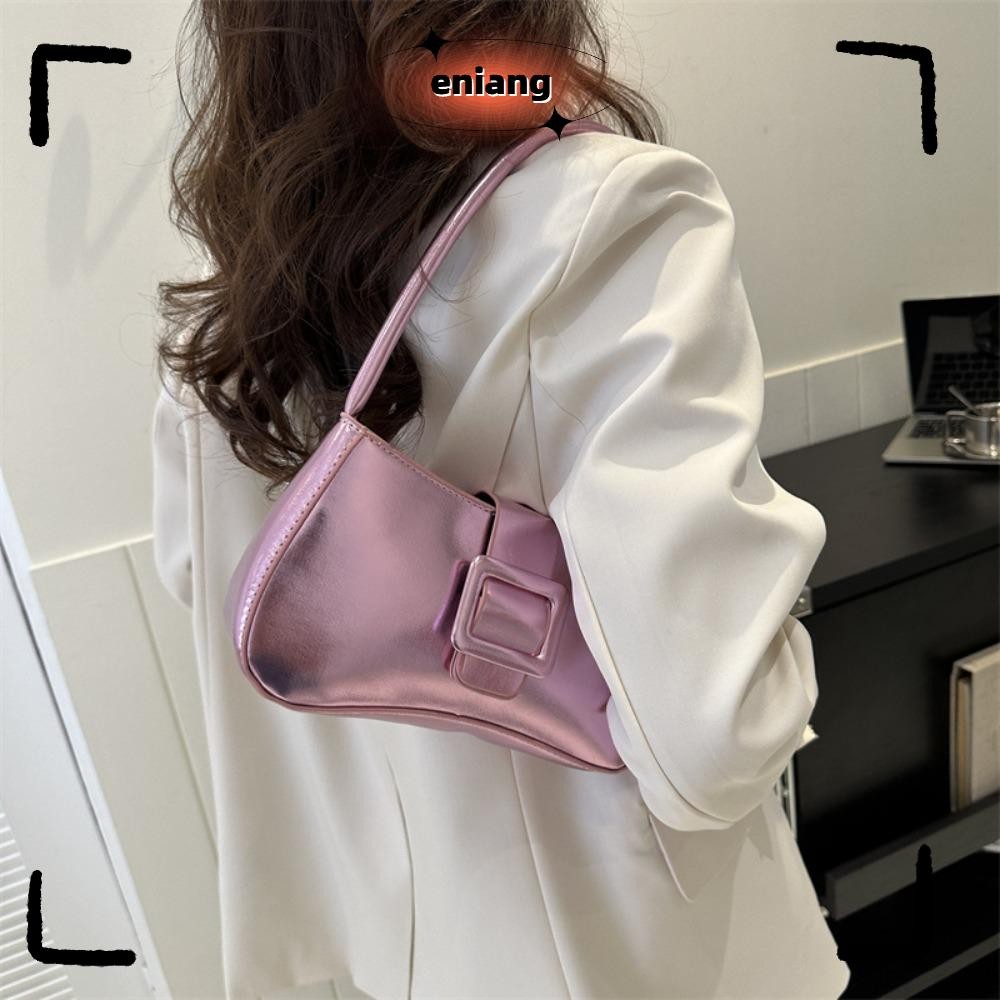 Eniang815 กระเป๋าสะพายไหล่,กระเป๋าใต้วงแขนลําลองความจุขนาดใหญ่,ขายร้อนหนัง PU แข็งอินเทรนด์ Totes Bag Party
