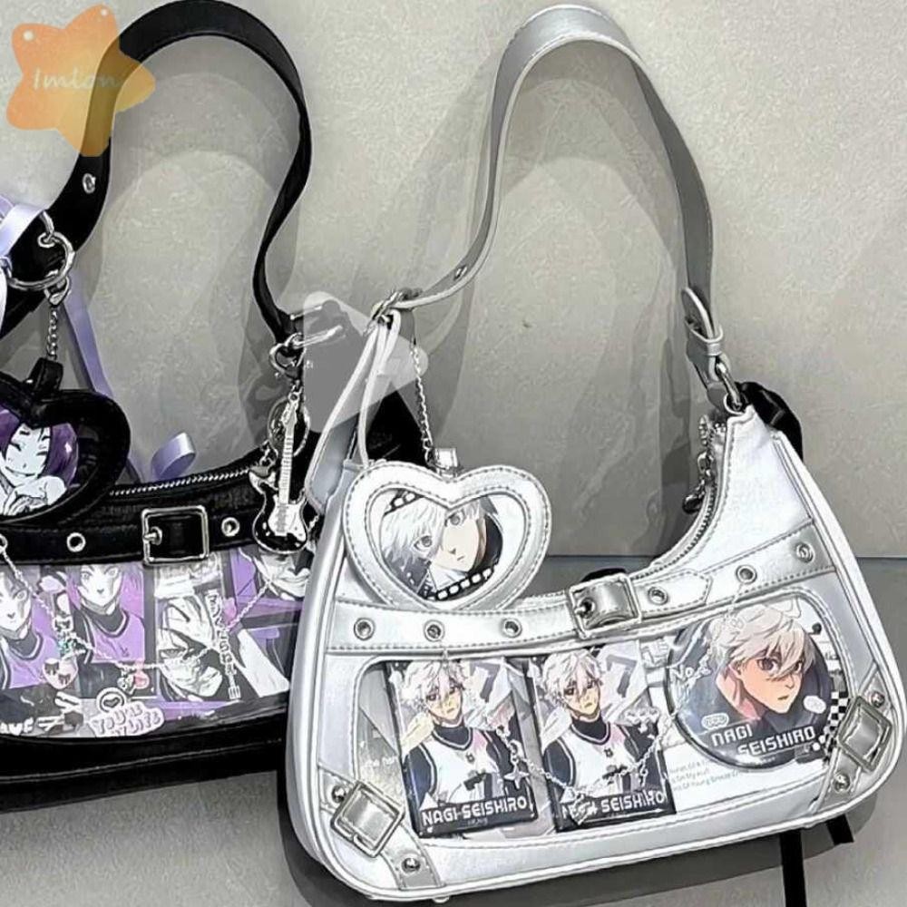 Imlon กระเป๋าสะพายผู้หญิง,ป้ายโปสการ์ดแสดงสไตล์ญี่ปุ่นLolita Itaกระเป๋า,วรรณกรรมน่ารักหน้าต่างโปร่งใสกระเป๋าถือหญิงY2k