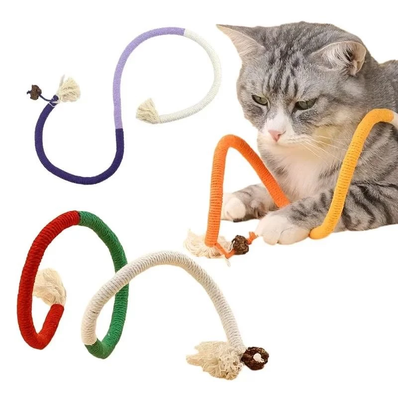 1pc Cat Scratcher เชือกของเล่นเชือกฝ้ายกัดของเล่น Chewing Paw Claw เฟอร์นิเจอร์ Protector Scratching ของเล่นแมวปริศนา