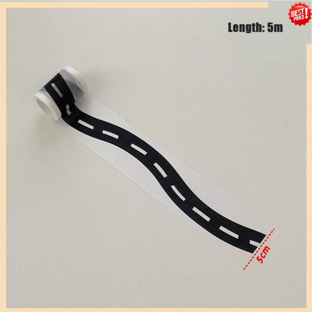 1ชิ้น/5ชิ้น5เมตรที่มีคุณภาพสูงรถไฟโค้งออกแบบกระดาษเทปทําเองถนนการจราจรเทปกาวสมุดฉลากสติกเกอร์ฉากถนนสติกเกอร์ - รูปที่ 7