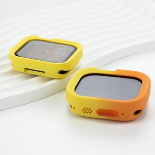 กันชน Soft Matte เคสซิลิโคนสําหรับ Apple Watch Series11/10 46 42 มม.Ultra3/2/1 49 9 8 7 6 5 4 SE 41 มม.40 44 45 มม.