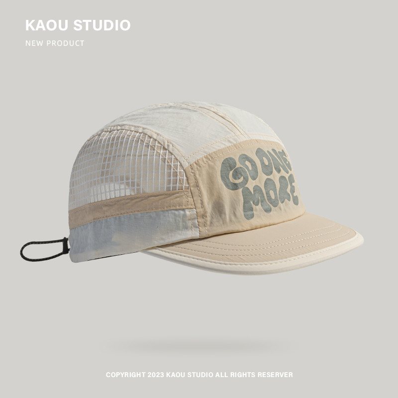 ผู้ใหญ่ฮิปฮอปปีกแบนหมวกเบสบอลฤดูร้อนแห้งเร็วบางตาข่ายระบายอากาศจดหมายพิมพ์หมวกกันแดดกลางแจ้ง