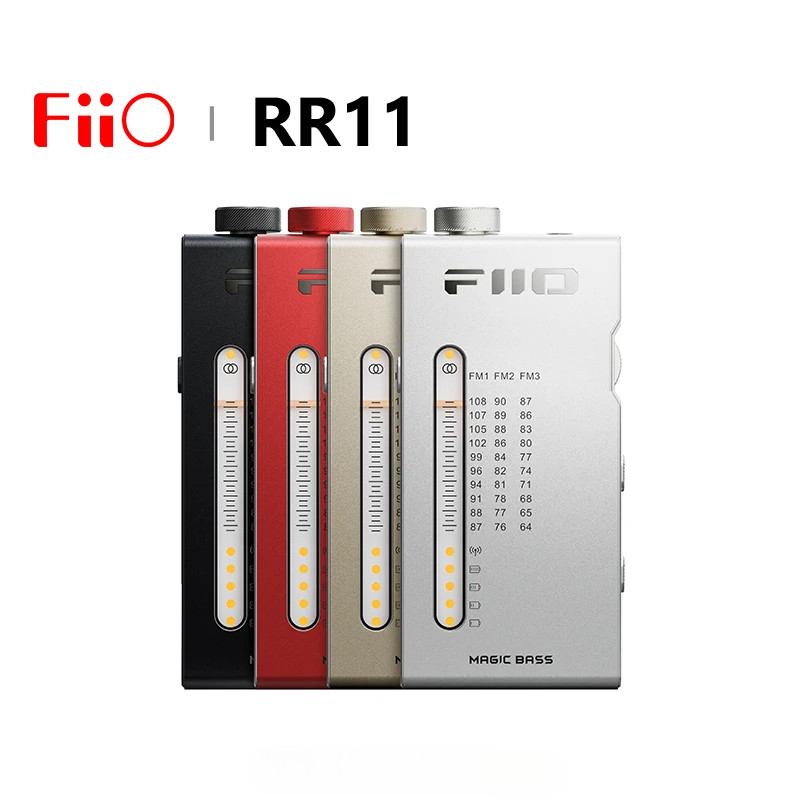 Fiio RR11 แบบพกพา HiFi FM วิทยุตัวรับสัญญาณ Analog PVR Tuning Enhanced BASS 3D เสียงรอบทิศทาง 64-108MHz Full-Band Coverage