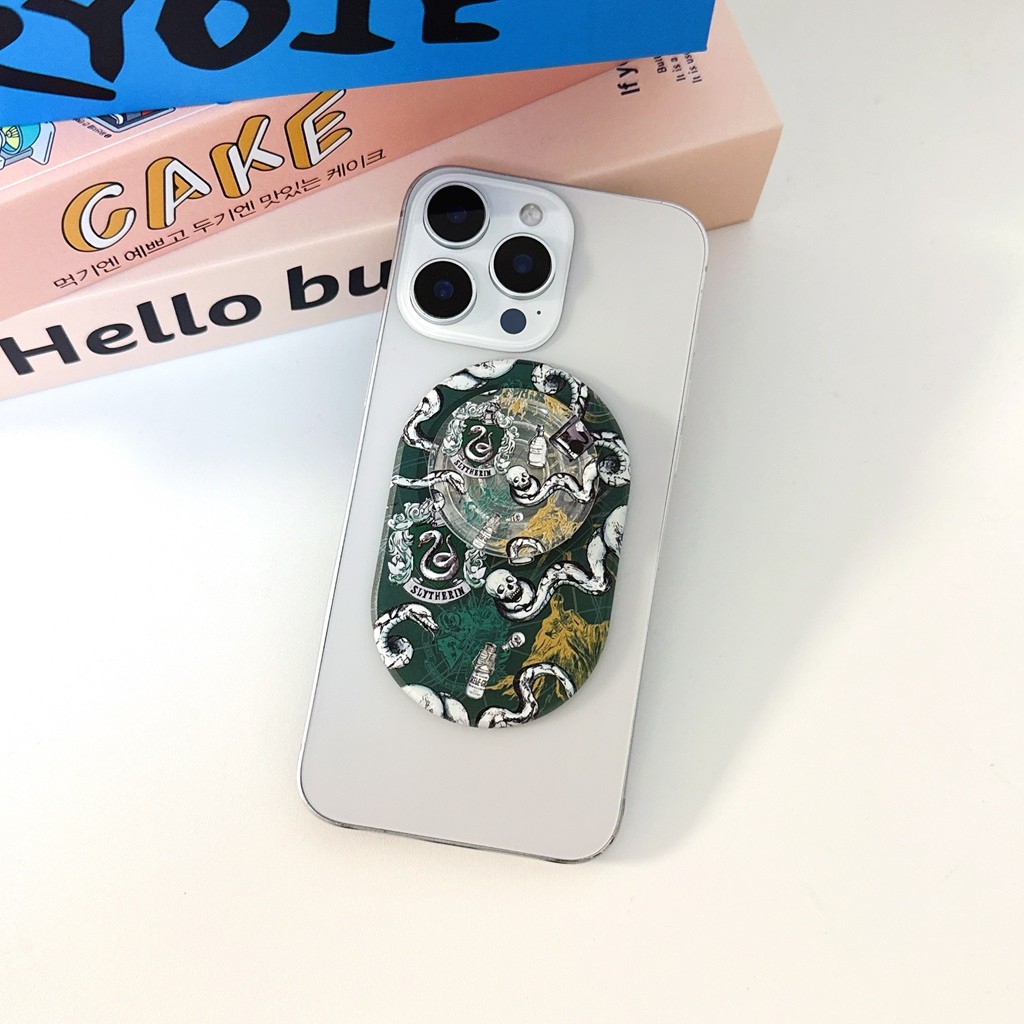 Magnetic Attraction ที่วางโทรศัพท์รูปไข่ที่ไม่ซ้ํากัน Harry Potter ทองงูรูปแบบสําหรับ Magsafe โทรศัพท์มือถือกรณีแท็บเล็ตโทรศัพท์มือถือ Kickstand Anti-drop PC Bracket - รูปที่ 5