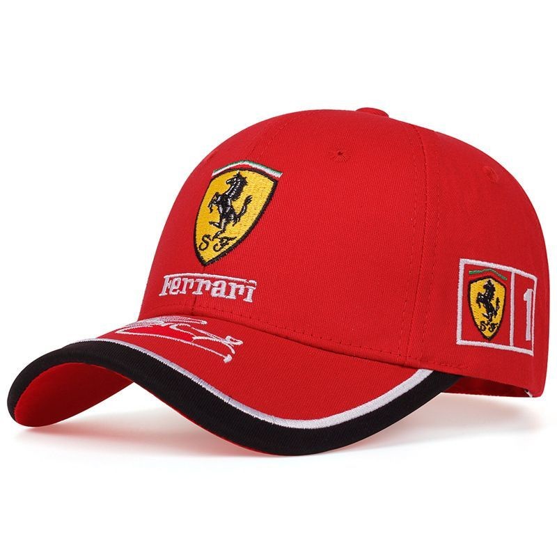 F1 Ferrari Ferrari Fleet Racing Cap ferrari เบสบอลหมวกบังแดด Taibent Brim กีฬา