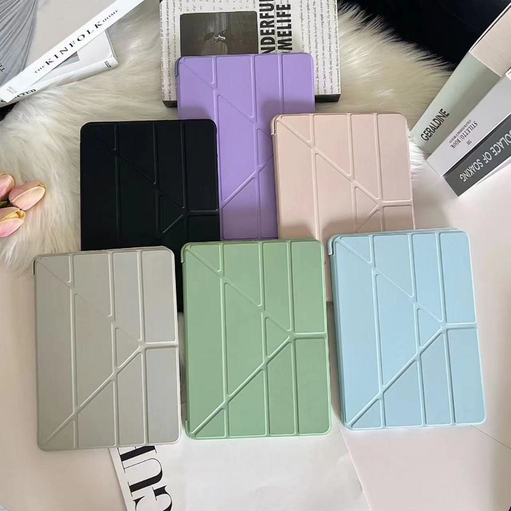 Air7เคสไอแพดgen7/8/9 10.2 Air1/2 9.7 gen5/6 9.7 Air3/10.5 Air4 10.9 Pro11 mini 1/2/3/4/5 mini6/7 พับจีบไม่มีช่องใส่ปากกา