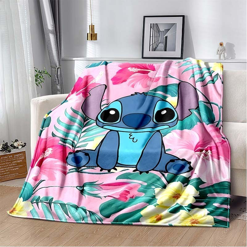 6 sizes of warm and soft Disney Stitch custom icon plush blankets for children and adults, plush bed covers, sofa blankets, birthday gifts - รูปที่ 6