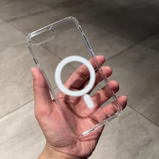 เหมาะสําหรับ iPhone XR X XS Max 11 12 13 14 15 16 Pro Max 7 8 Plus 13Mini 12mini 16E คลาสสิกโปร่งใสแม่เหล็กเคสโทรศัพท์