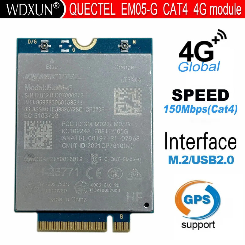 Quectel EM05-G M.2 4G LTE Cat4 โมดูลสําหรับ Global FDD-LTE/TDD-LTD B1 B2 B3 B4 B5 B7 B8 B12 B13 B14 