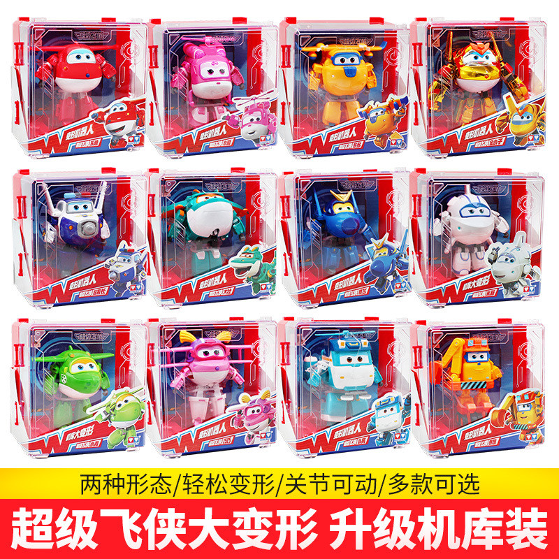 หุ่นยนต์แปลงร่าง Super Wings Hangar ขนาดใหญ่ Golden Boy Ledi Little Ai ของเล่นเด็ก