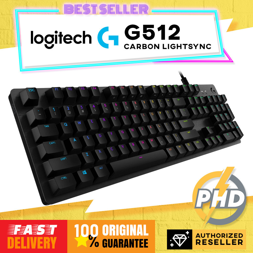 คีย์บอร์ดเกมกล Logitech G512 Carbon Lightync RGB พร้อมสวิตช์ GX